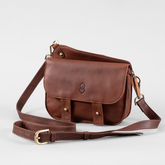Safar Crossbody - Pebbled Dark Brown